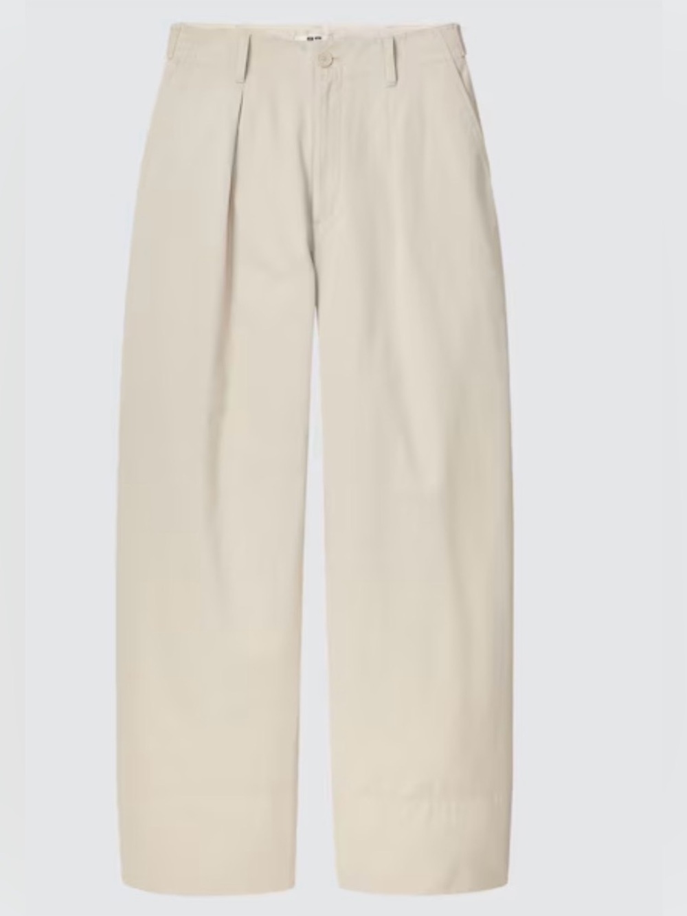 Uniqlo U Wide-Leg Cotton Twill Pants in Cream, W 25/ 63.5 cm